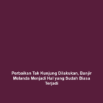 Perbaikan Tak Kunjung Dilakukan, Banjir Melanda Menjadi Hal yang Sudah Biasa Terjadi